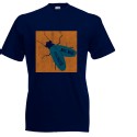 Koszulka męska Nic nie muszę  (nadruk pomarańczowo niebieski)