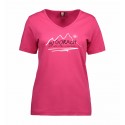 Koszulka damska W GÓRACH różowa V-neck ID 0506