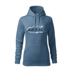 Bluza z kapturem damska W GÓRACH niebieska M414