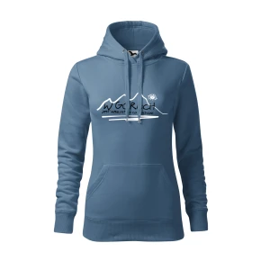 Bluza z kapturem damska W GÓRACH niebieska M414