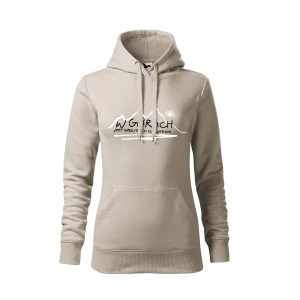 Bluza z kapturem damska W GÓRACH kremowa M414