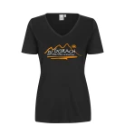 Koszulka damska W GÓRACH czarna V-neck  ID 0506