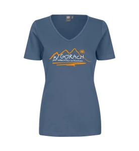 Koszulka damska W GÓRACH niebieska V-neck  ID 0506