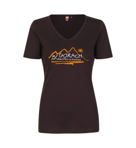 Koszulka damska W GÓRACH bordowa V-neck  ID 0506